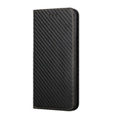 Carbon Fiber Texture Magnetic Flip Leather Phone Case